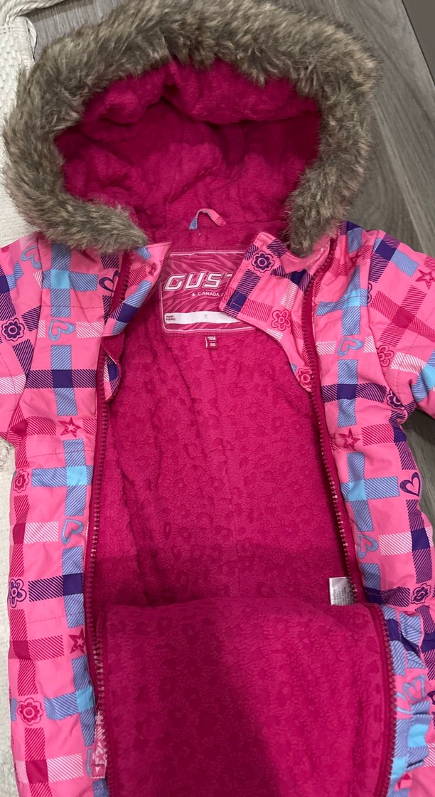 Kürklü, Renkli Desenli Pembe Bebek Tulumu - Görsel 2