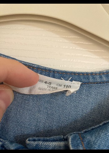 Zara Nakışlı Düğmeli Kız Kot Elbise