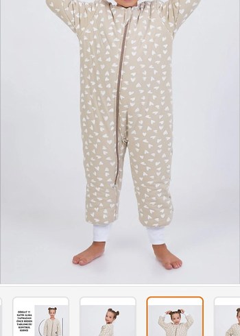 Fermuarlı Bebek Kız Tulumu Bej - Görsel 5