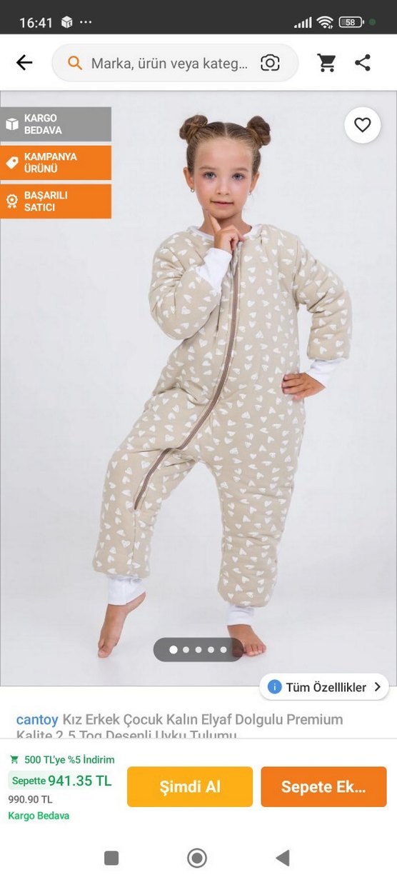 Fermuarlı Bebek Kız Tulumu Bej - Görsel 4