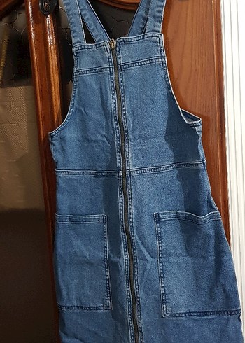 Fermuarlı Kot Midi Elbise - Görsel 2