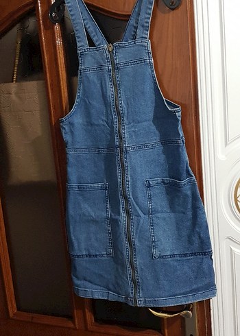 Fermuarlı Kot Midi Elbise - Görsel 3