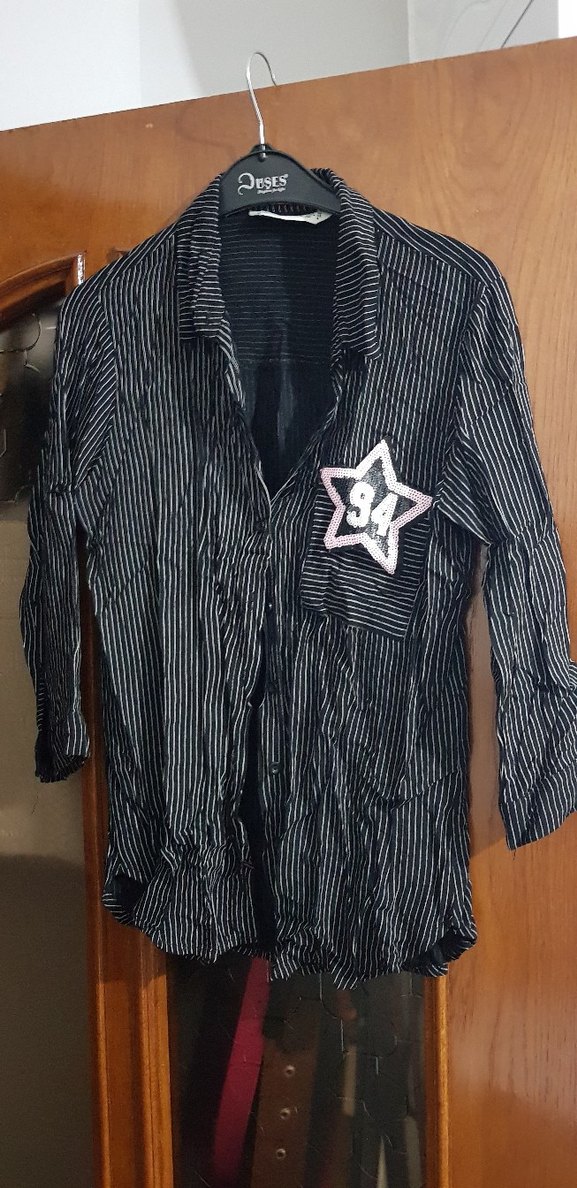 Düğmeli Siyah Kadın Gömlek - Görsel 2