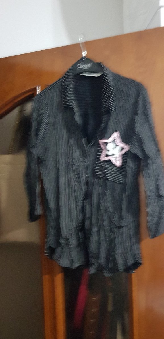 Düğmeli Siyah Kadın Gömlek - Görsel 3