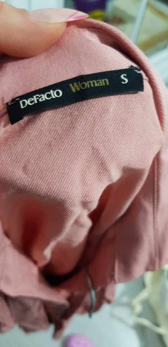 Pudra Renk Keten Düğmeli Gömlek - Görsel 5