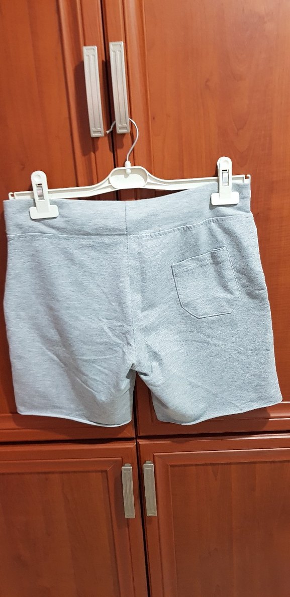 Gri Pamuklu Bel Detaylı Mini Şort - Görsel 4