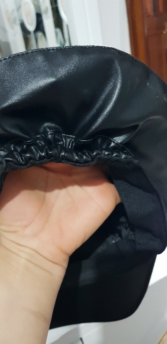 Siyah Deri Kadın Şapka - Görsel 4