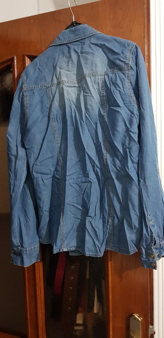 Mavi Düğmeli Denim Kadın Gömlek - Görsel 5