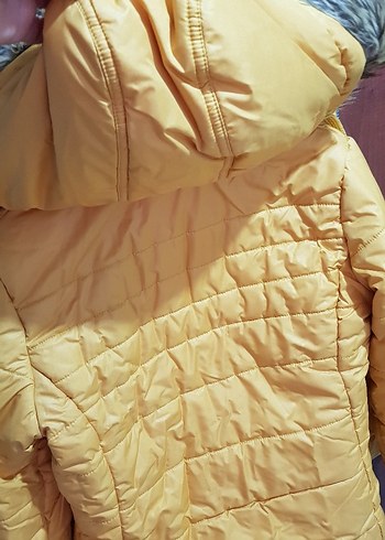 Sarı Kadın Mont, Kürklü, Günlük Kullanım - Görsel 10