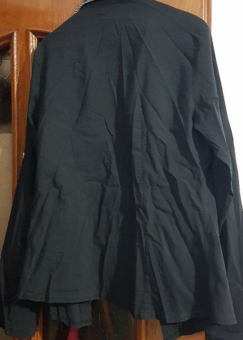 Düğmeli Siyah Uzun Kollu Kadın Gömlek - Görsel 5