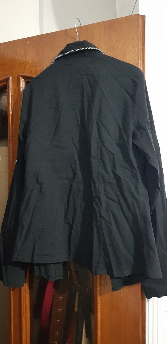 Düğmeli Siyah Uzun Kollu Kadın Gömlek - Görsel 5