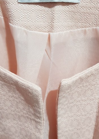 Pudra Pembe Mini Kadın Blazer Ceket - Görsel 4