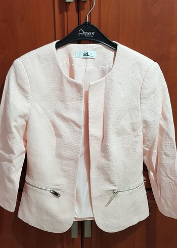 Pudra Pembe Mini Kadın Blazer Ceket - Görsel 3