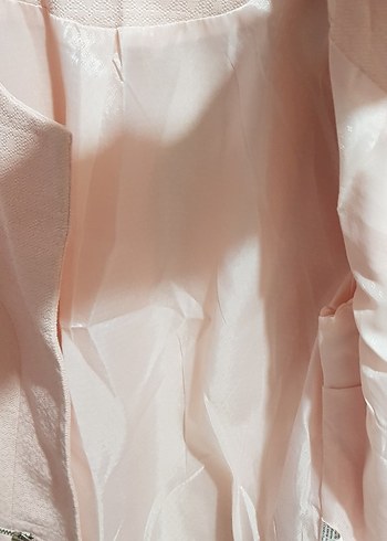 Pudra Pembe Mini Kadın Blazer Ceket - Görsel 6