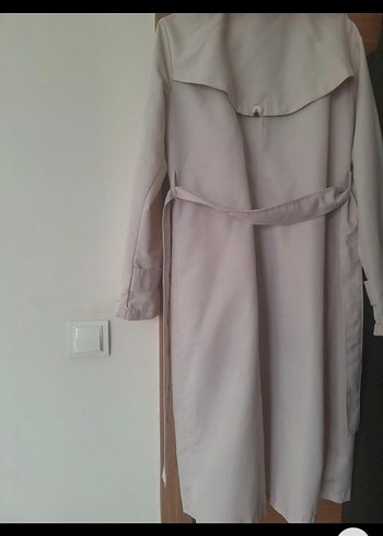 Bej Kadın Uzun Trençkot - Görsel 4