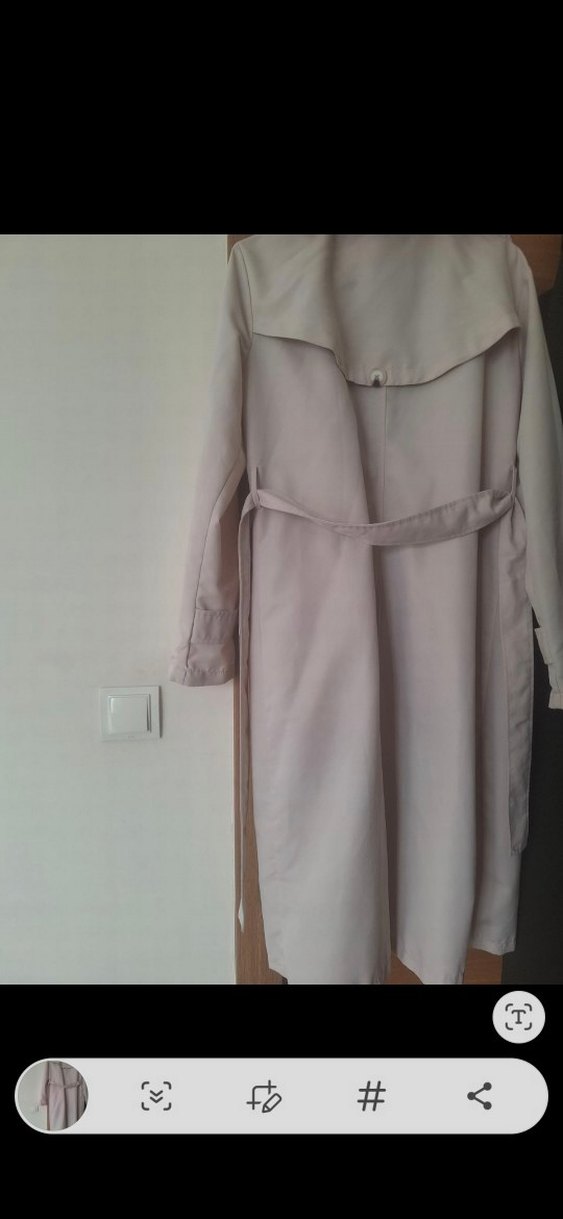 Bej Kadın Uzun Trençkot - Görsel 4