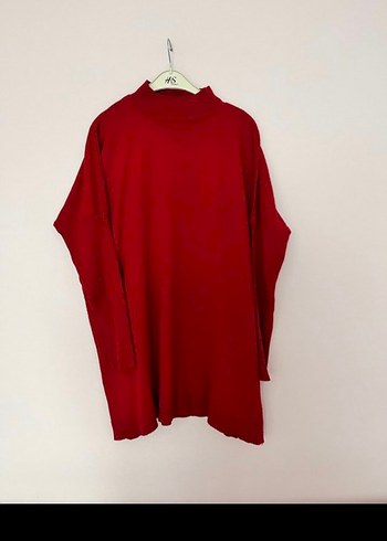 Bordo Yüksek Yakalı Kadın Triko Kazak - Görsel 2