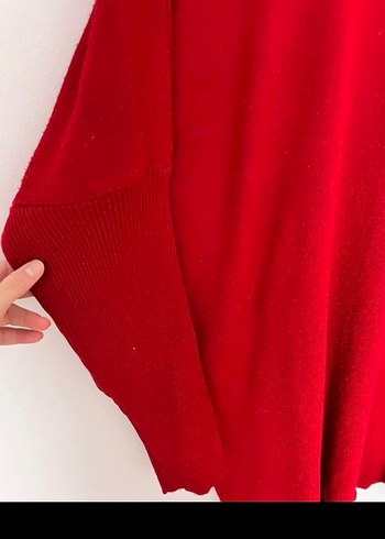 Bordo Yüksek Yakalı Kadın Triko Kazak - Görsel 4