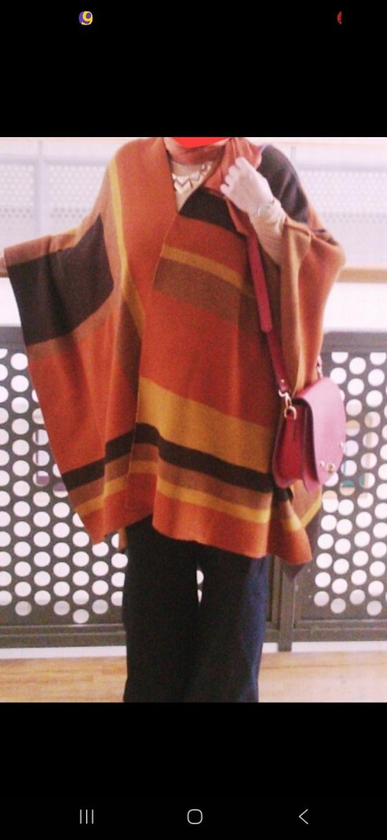 Kadın Bohem Tarzı Kahverengi Drapeli Şal - Görsel 2