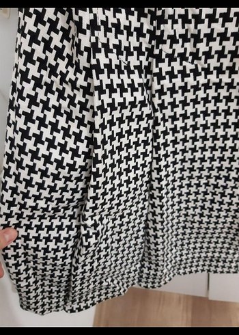 Uzun Ekose Kadın Klasik Şıklık Kaban - Görsel 3