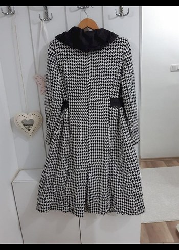 Uzun Ekose Kadın Klasik Şıklık Kaban - Görsel 5