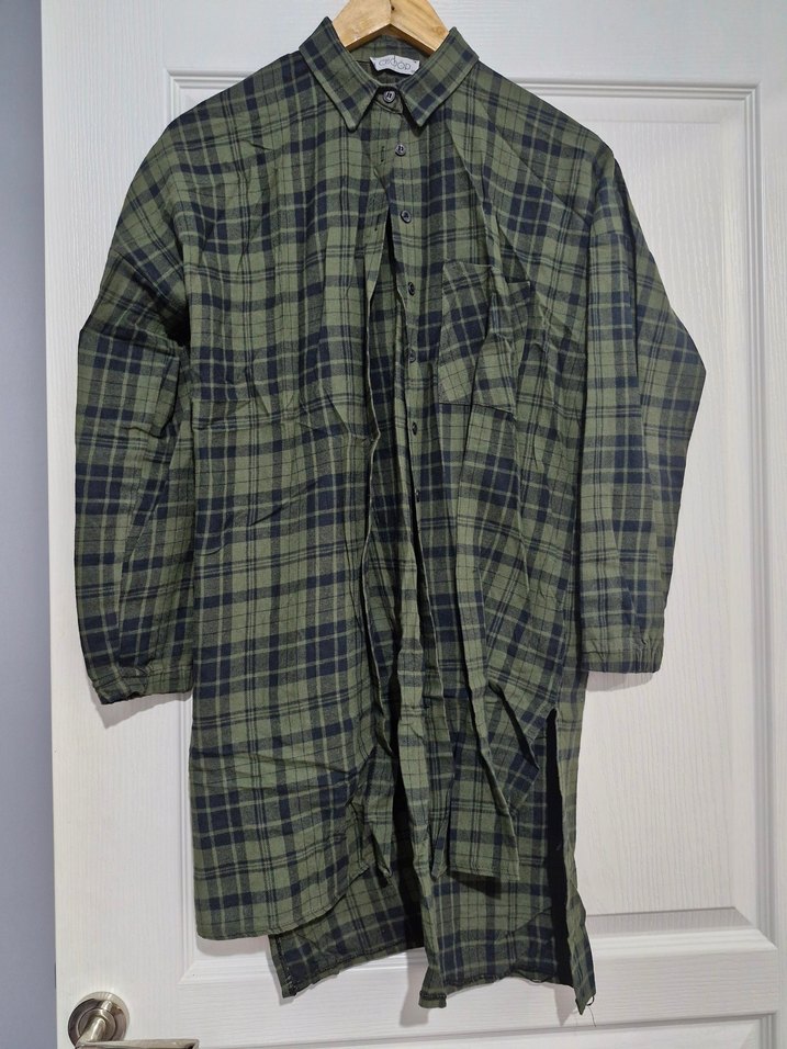 Kadın Haki Desenli Düğmeli Gömlek - Görsel 2