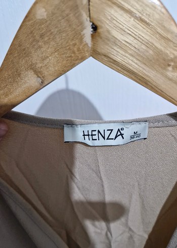 Bej Keten Uzun Kollu Uzun Elbise - Görsel 2