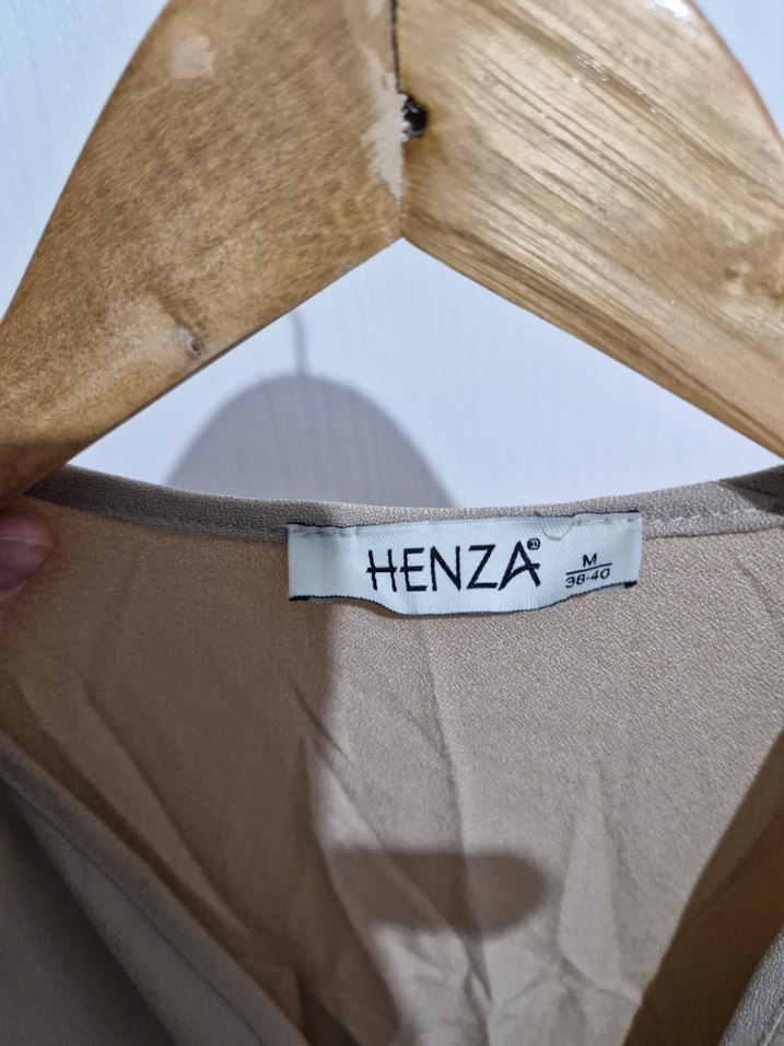 Bej Keten Uzun Kollu Uzun Elbise - Görsel 2