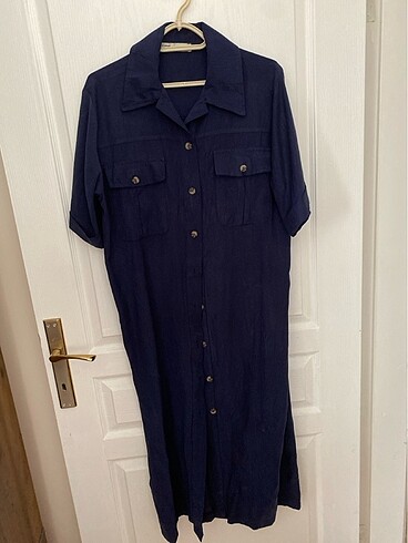 Keten kumaşlı elbise - Görsel 2