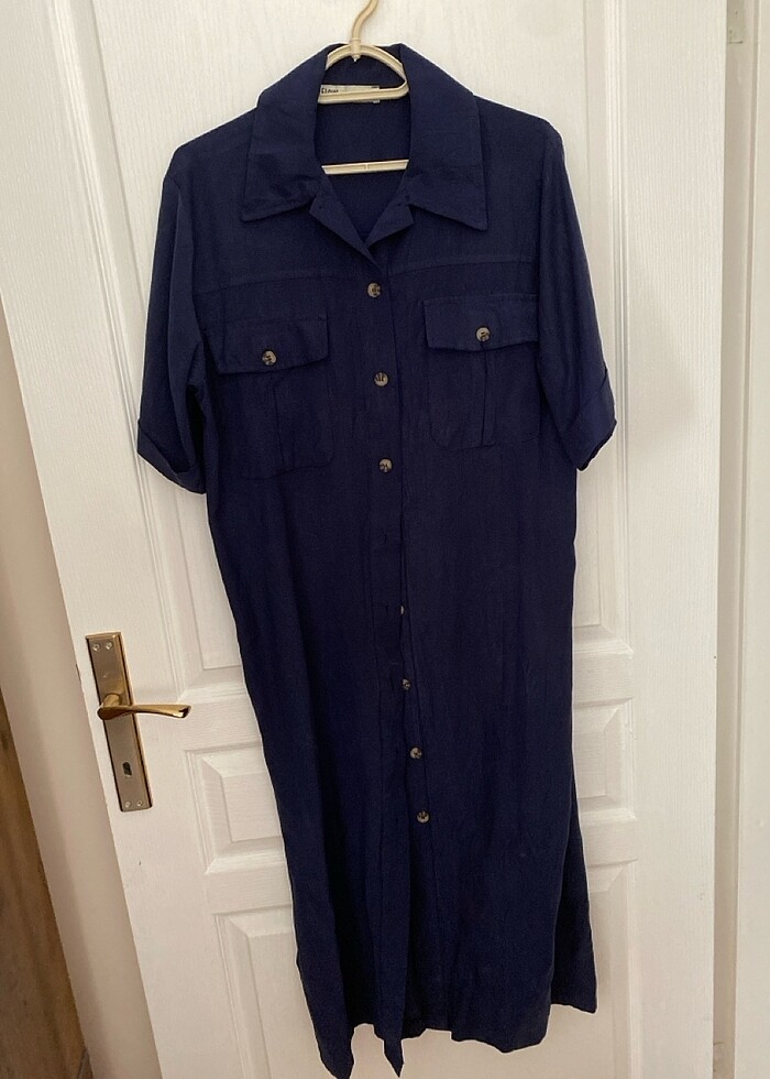 Keten kumaşlı elbise - Görsel 2