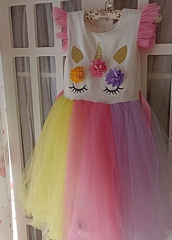 10 Yaş Beden Unicorn abiye