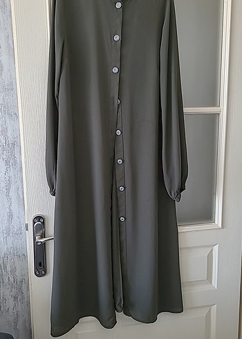 Düğmeli Gri Uzun Kollu Salaş Tunik