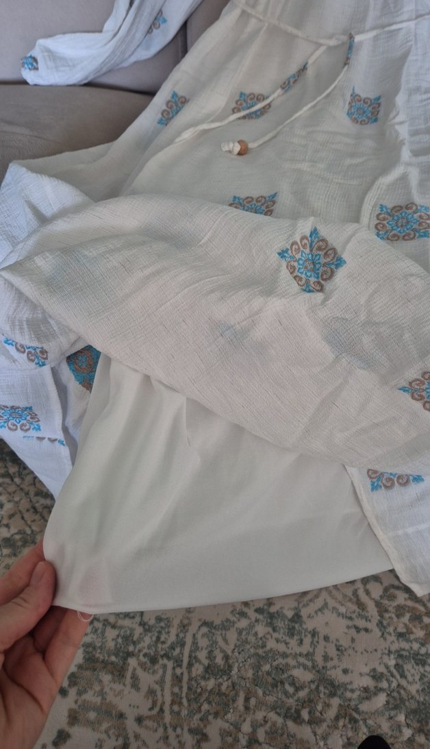 Nakışlı Uzun Bohem Elbise - Görsel 5