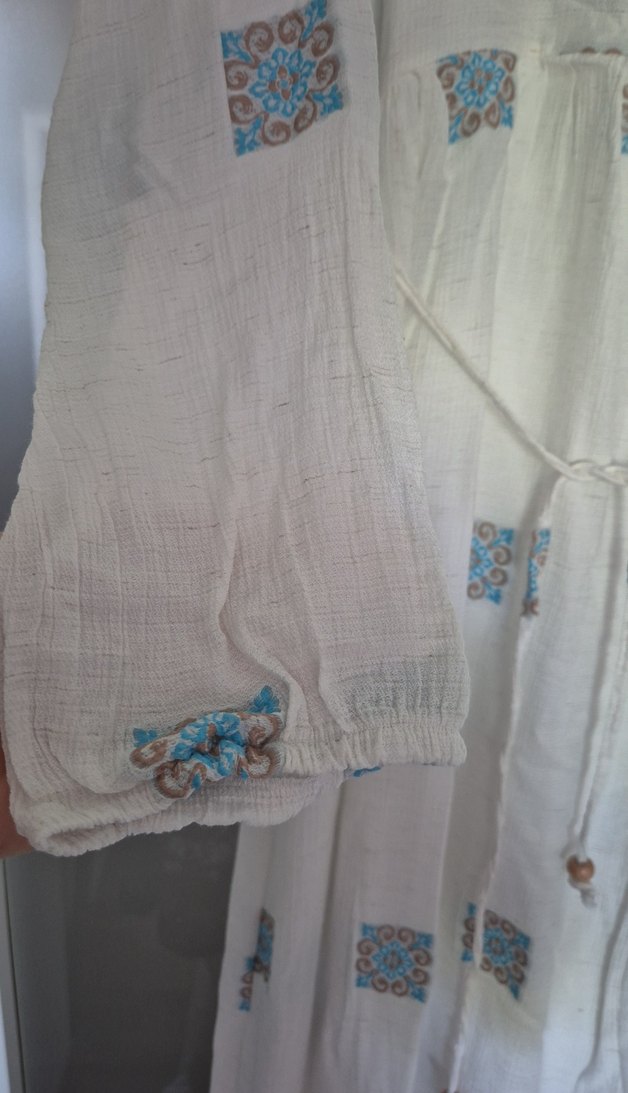 Nakışlı Uzun Bohem Elbise - Görsel 4