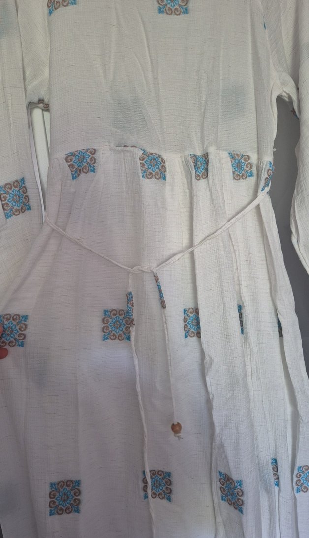 Nakışlı Uzun Bohem Elbise - Görsel 2