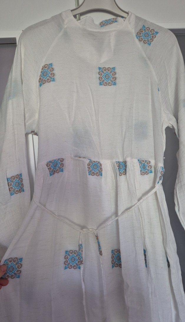 Nakışlı Uzun Bohem Elbise - Görsel 3