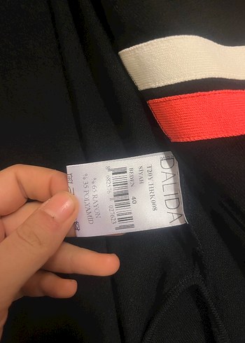 Miss Dalida Şerit Detaylı Siyah Uzun Hırka (40 Beden ) - Görsel 5