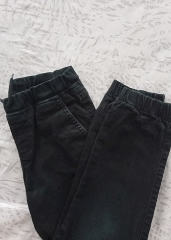 6 Yaş Beden siyah Renk Erkek Çocuk Siyah Rahat Kesim Kot Pantolon