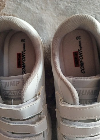 38,5 Beden Beyaz Cırt Cırtlı Kadın Sneakers