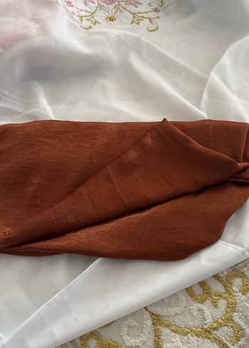 Kahverengi Keten Kadın Şal - Görsel 3