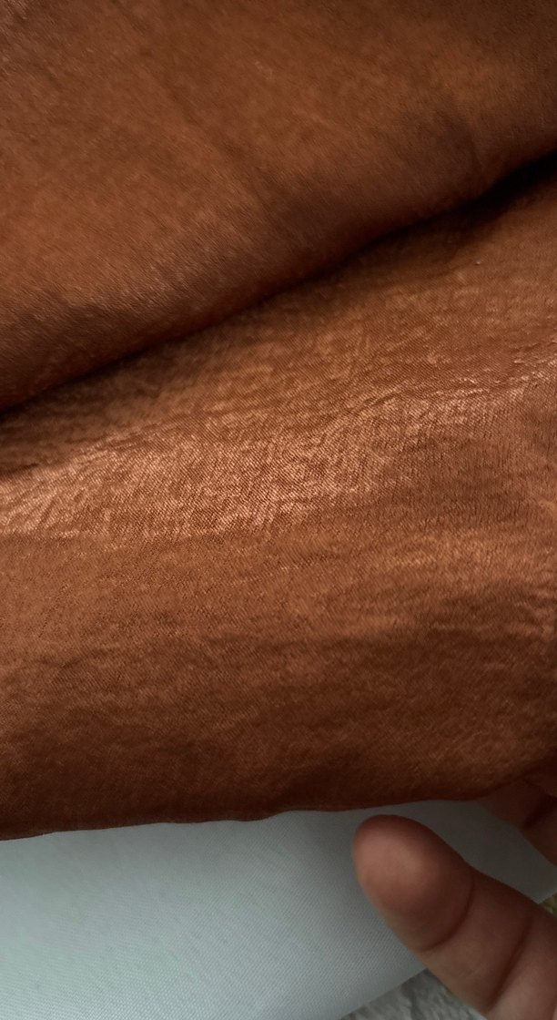 Kahverengi Keten Kadın Şal - Görsel 4