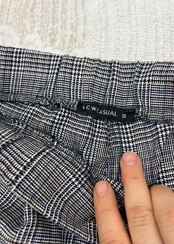 Gri Ekose Desenli pantolon - Görsel 5