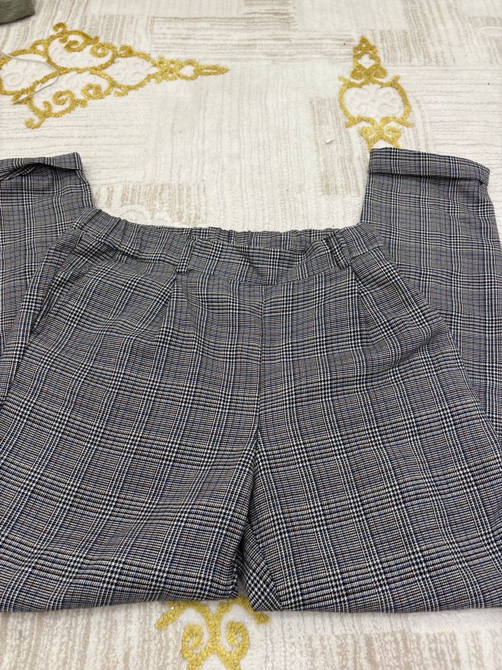 Gri Ekose Desenli pantolon - Görsel 3