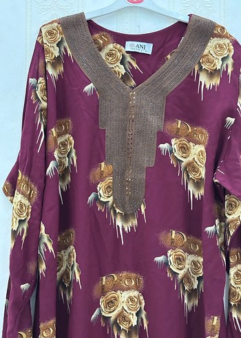 Bohem Bordo Uzun Elbise - Görsel 3