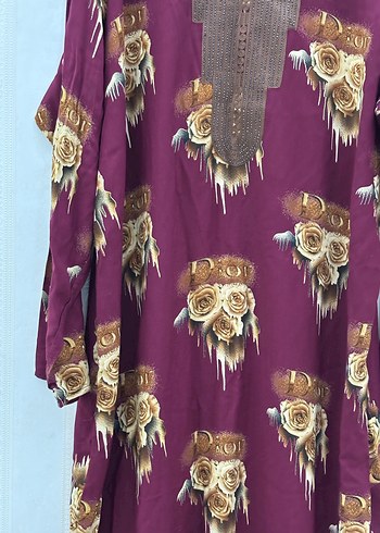 Bohem Bordo Uzun Elbise - Görsel 5