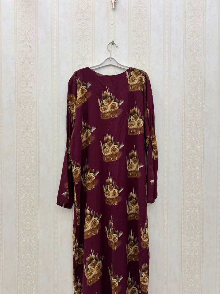 Bohem Bordo Uzun Elbise - Görsel 4