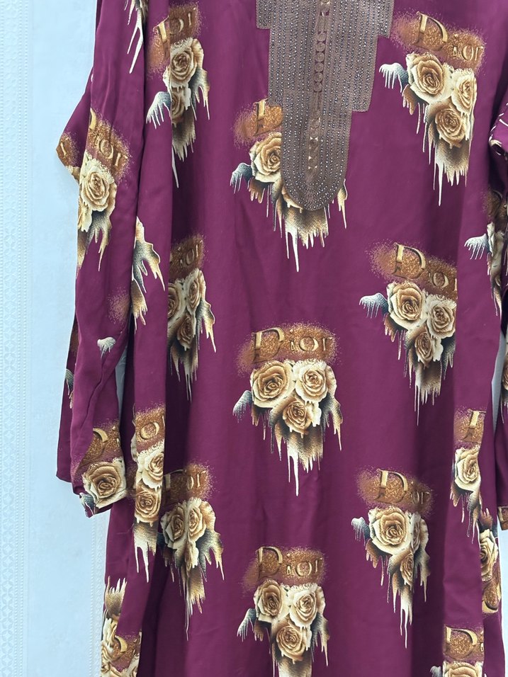 Bohem Bordo Uzun Elbise - Görsel 5