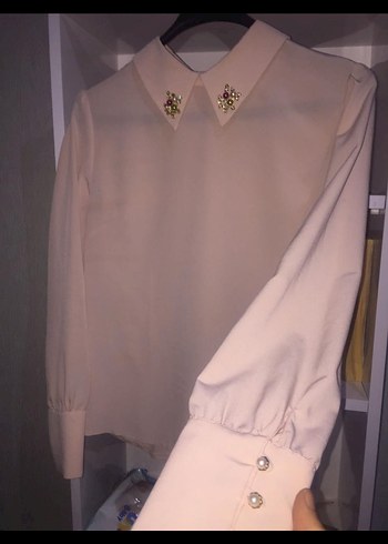 Bej Kadın Midi Kolay Yakalı Gömlek - Görsel 2