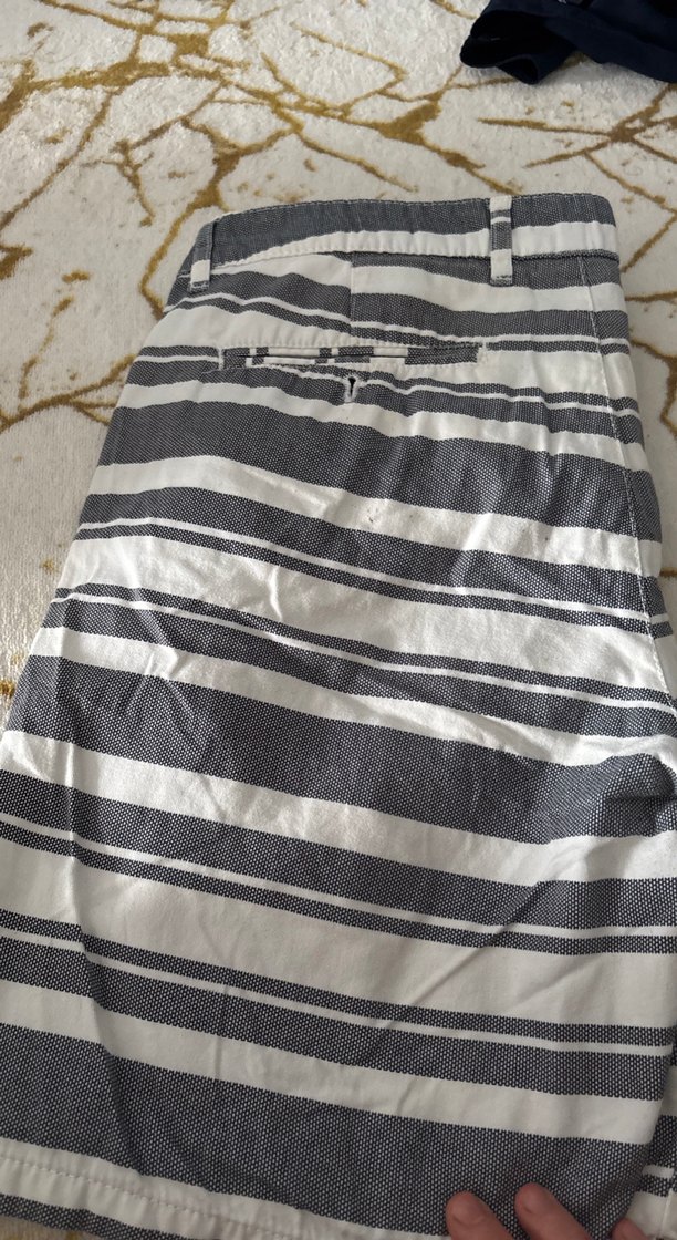 Gri Çizgili Erkek Şort - Görsel 4
