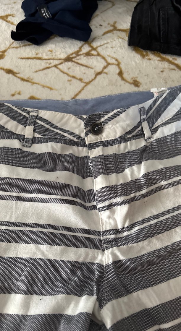 Gri Çizgili Erkek Şort - Görsel 3
